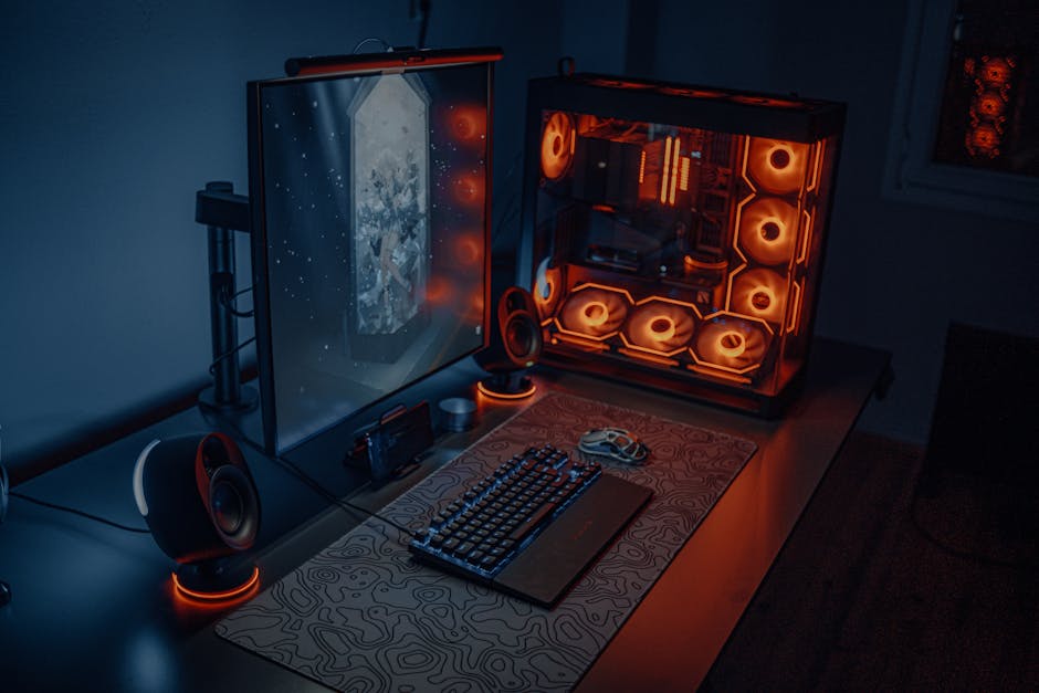 Gaming PC setup on a desk